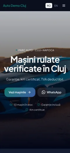 Site-ul de parc auto văzut pe telefon